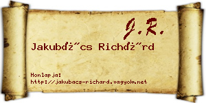 Jakubács Richárd névjegykártya
