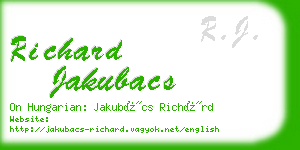richard jakubacs business card